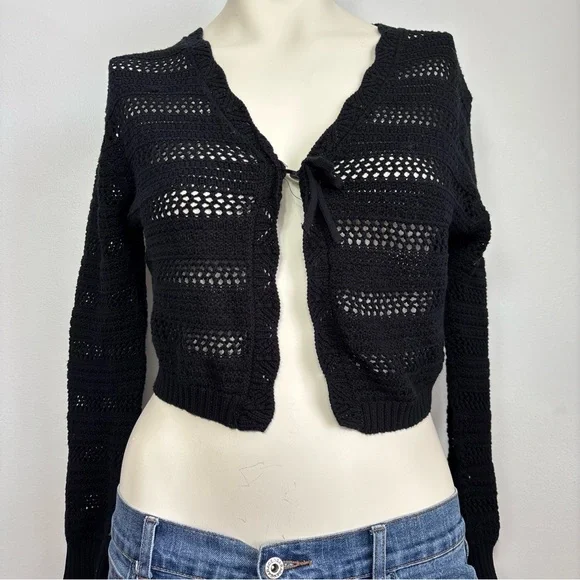 Art class black knit cardigan top - Picture 2 of 5